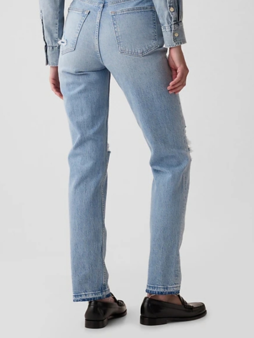 GAP Tall Cheeky Straight High-Rise Light Blue Denim Jeans 8T